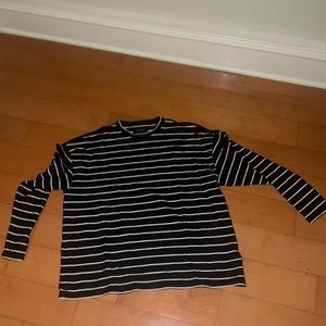 Men's Black Larik Striped Oversized Sweater